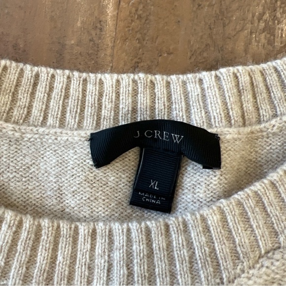 J. Crew Fair Isle Nordic Jacquard Stitch 100% Wool Sweater XL Cream White NWOT - Picture 3 of 7